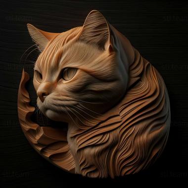 3D model American Shorthair cat (STL)
